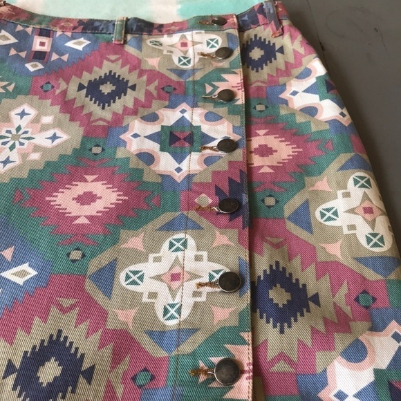 Niki-Lee California Vintage Southwest Print Denim Maxi Skirt - Picture 8 of 12